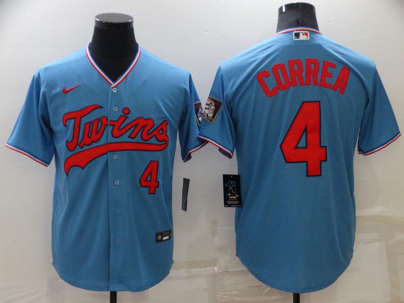 Men Minnesota Twins #4 Correa Blue Game 2022 Nike MLB Jersey->atlanta braves->MLB Jersey